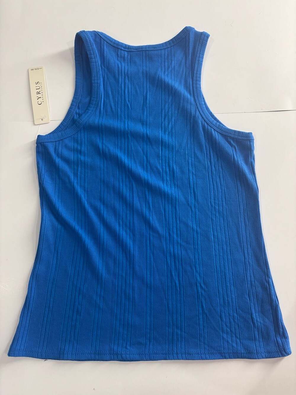 Cyrus Essentials Ribbed Racerback Tank Top Blue Size S New - Picture 4 of 4